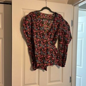 ASOS Floral Wrap Shirt that has Shoulders